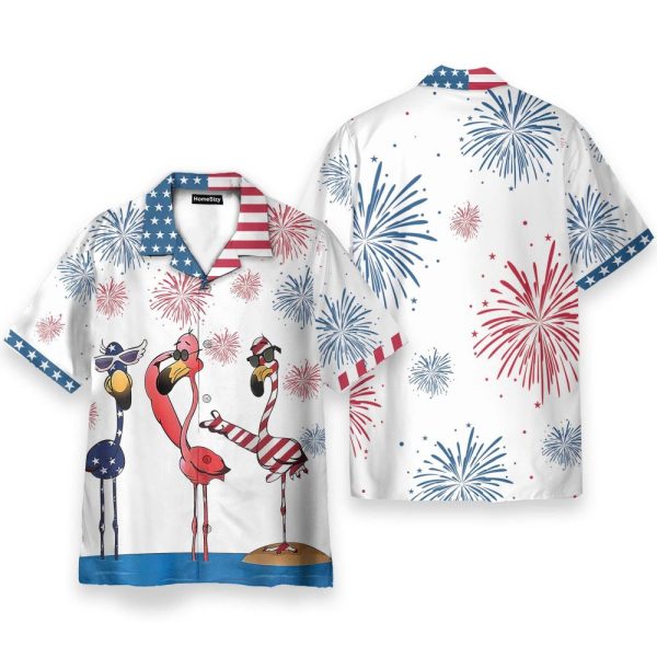4Th July America Independence Day Flamingo Hawaiian Shirt