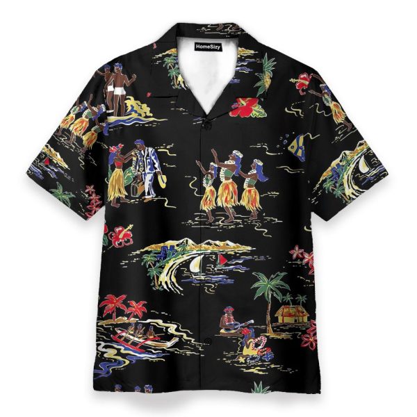 Aloha Hula Girls Dance On The Beach Hawaiian Shirt