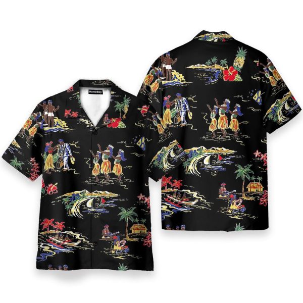 Aloha Hula Girls Dance On The Beach Hawaiian Shirt