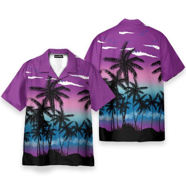 Coconut Tree On Beautiful Sunset Hawaiian Shirt & Beach Shorts
