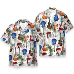 Guitar Tropical Flowers Pattern Hawaiian Shirt