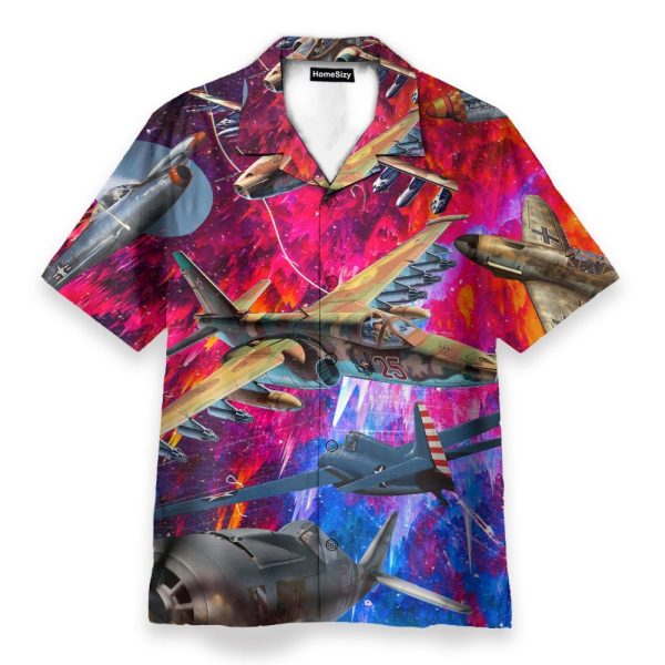 Explore Itineraries With Aircraft Watercolor Hawaiian Shirt