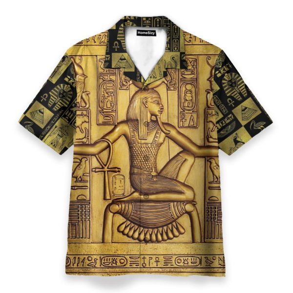 Ancient Egypt Pharaoh Men'S Button'S Up Shirts Hawaiian Shirt & Beach Shorts