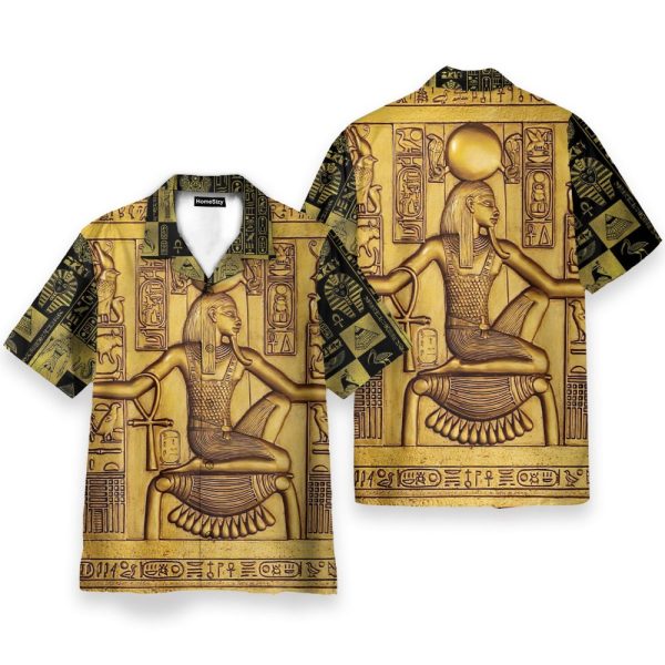 Ancient Egypt Pharaoh Men'S Button'S Up Shirts Hawaiian Shirt & Beach Shorts