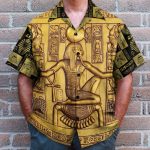 Ancient Egypt Pharaoh Men'S Button'S Up Shirts Hawaiian Shirt & Beach Shorts