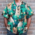Chihuahua In Tropical Green Leaves Hawaiian Shirt