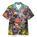 Cute Boxing Cats Funny Button'S Up Shirts Hawaiian Shirt