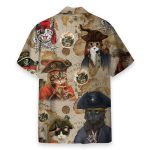 Amazing Pirate Cat Funny Button'S Up Shirts Hawaiian Shirt