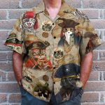 Amazing Pirate Cat Funny Button'S Up Shirts Hawaiian Shirt
