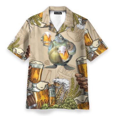 Turtle And Beer Hawaiian Shirt