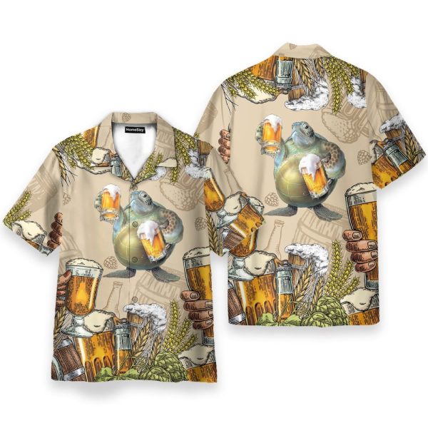 Turtle And Beer Hawaiian Shirt