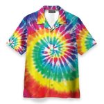 Hippie Tie Dye Style Hawaiian Shirt & Beach Shorts