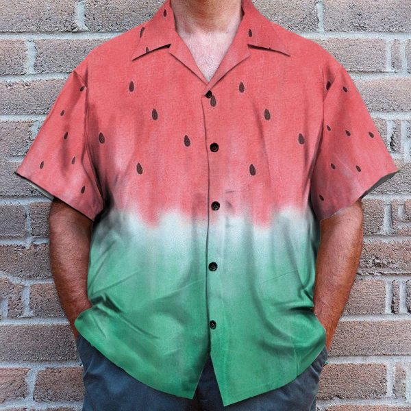 Watermelon Funny Button'S Up Shirts Hawaiian Shirt & Beach Shorts