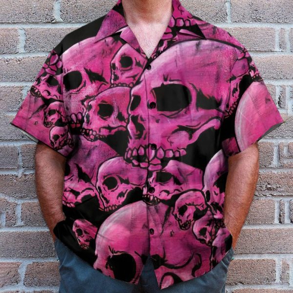 Graphic Purple Skull Hawaiian Shirt