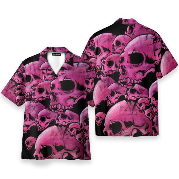 Graphic Purple Skull Hawaiian Shirt