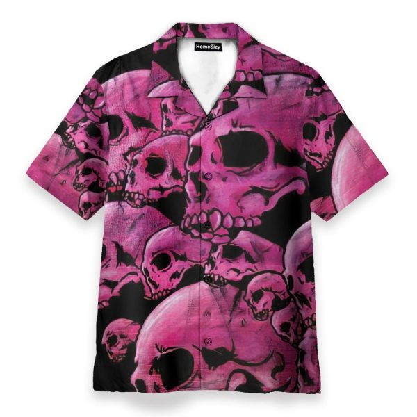 Graphic Purple Skull Hawaiian Shirt