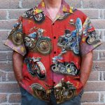 Motobike Men'S Button'S Up Shirts Hawaiian Shirt