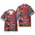 Motobike Men'S Button'S Up Shirts Hawaiian Shirt