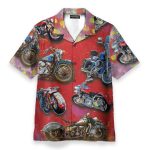 Motobike Men'S Button'S Up Shirts Hawaiian Shirt