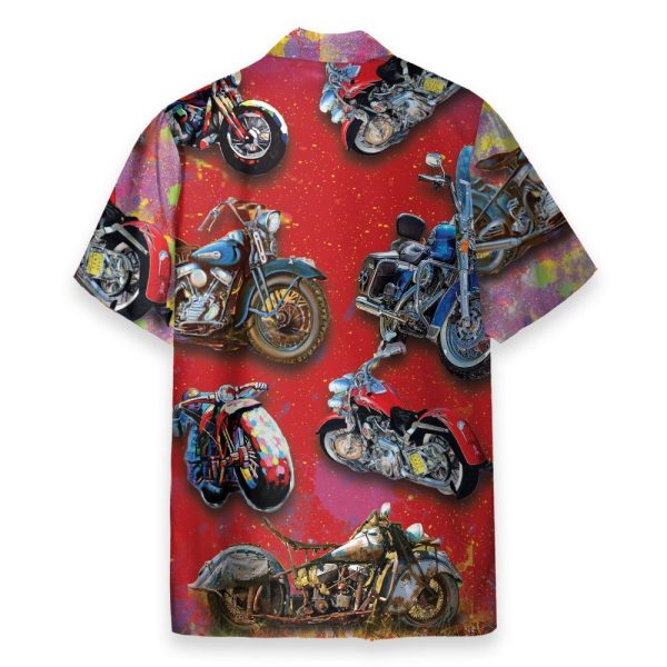 Motobike Men'S Button'S Up Shirts Hawaiian Shirt