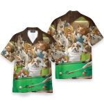 Vintage Dogs Playing Billiard Pool Hawaiian Shirt