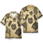 Vintage Tiki Tribal Men'S Button'S Up Shirts Hawaiian Shirt
