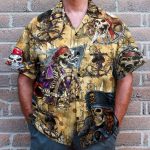 Pirate Skull Men'S Button'S Up Shirts Hawaiian Shirt