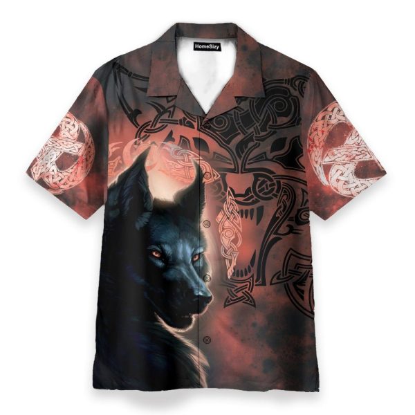 Fenrir Grunge Viking Men'S Button'S Up Shirts Hawaiian Shirt