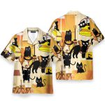 Black Cat Swing From Chandeliers Hawaiian Shirt