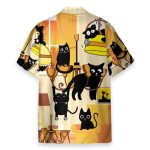 Black Cat Swing From Chandeliers Hawaiian Shirt
