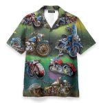 Motorcycle Vintage Men'S Button'S Up Shirts Hawaiian Shirt