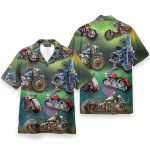 Motorcycle Vintage Men'S Button'S Up Shirts Hawaiian Shirt