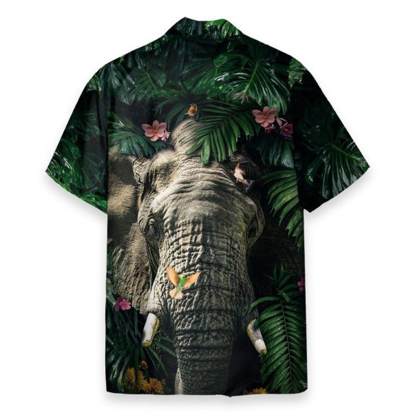 Elephant Hiding Tropical Hawaiian Shirt