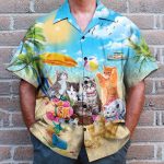 Cute Cats On The Summer Beach Hawaiian Shirt