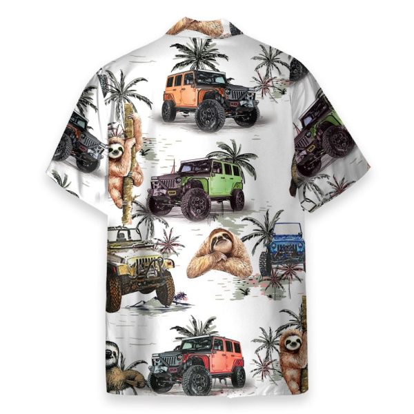 Jeep Car And Sloth Ocean Hawaiian Shirt