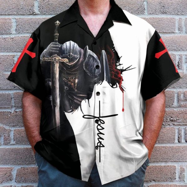 Jesus Men'S Button'S Up Shirts Hawaiian Shirt