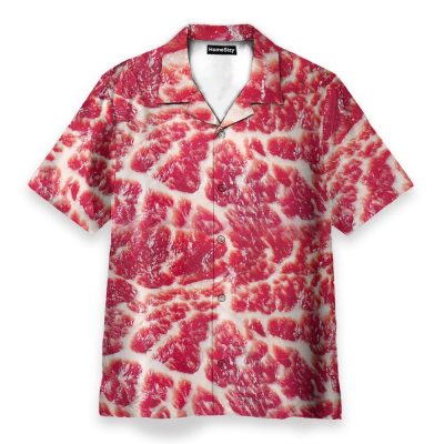 Raw Meat Funny Button'S Up Shirts Hawaiian Shirt & Beach Shorts Qt5052201