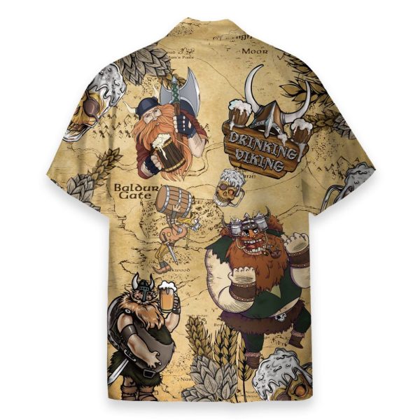 Drinking Beer Viking Funny Button'S Up Shirts Hawaiian Shirt