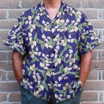Tom Selleck Magnum Pi Movie Mini Anthurium Blue Cosplay Costume Hawaiian Shirt & Beach Shorts