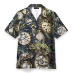 Stay Cool Steampunk Chameleon Men'S Button'S Up Shirts Hawaiian Shirt