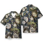 Stay Cool Steampunk Chameleon Men'S Button'S Up Shirts Hawaiian Shirt