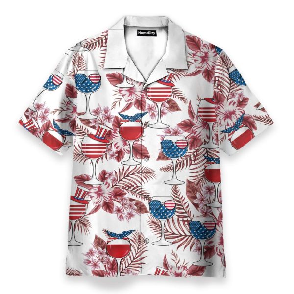 American Red Wine Men'S Button'S Up Shirts Hawaiian Shirt