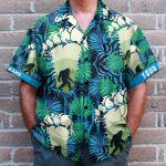 Bigfoot Footprint Men'S Button'S Up Shirts Hawaiian Shirt & Beach Shorts