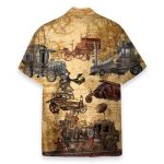 Steampunk Vehicle Design Men'S Button'S Up Shirts Hawaiian Shirt