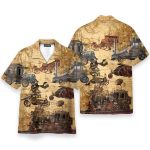 Steampunk Vehicle Design Men'S Button'S Up Shirts Hawaiian Shirt