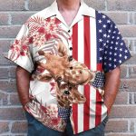 Giraffe 4Th July America Independence Day America Flag Pattern Hawaiian Shirt