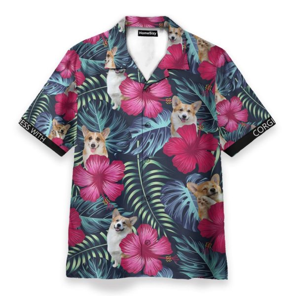 Don'T Mess With Corgi Tropical Flowers Pattern Hawaiian Shirt
