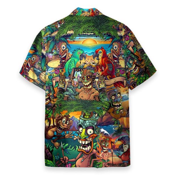 Aloha Summer Tiki Tropical Colourful Hawaiian Shirt
