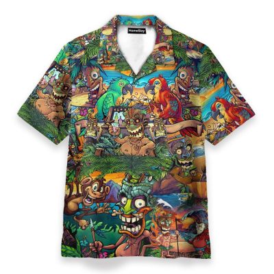 Aloha Summer Tiki Tropical Colourful Hawaiian Shirt