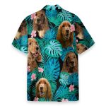 Cocker Spaniel Dog In Tropical Green Leaves Hawaiian Shirt